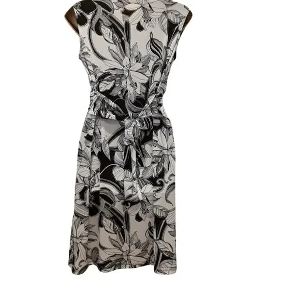 Essentials by Milano Sz S Black & White Print Dress - Picture 4 of 5